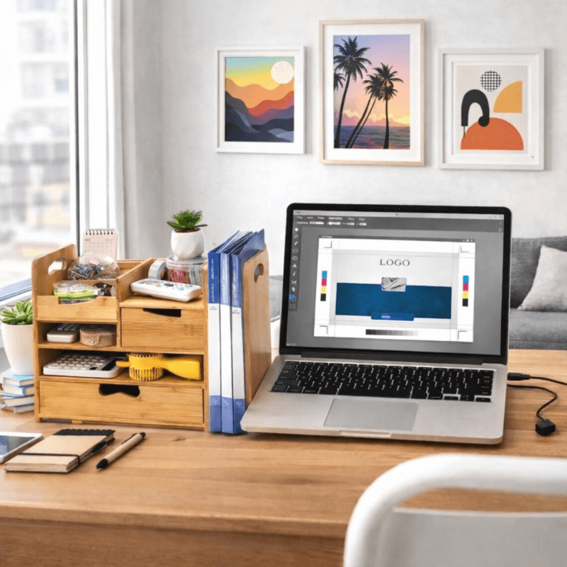 Coolora Bamboo Desk Organizer with Drawer
