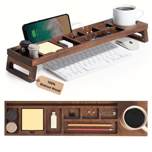 Coolora Walnut Desk Organizer