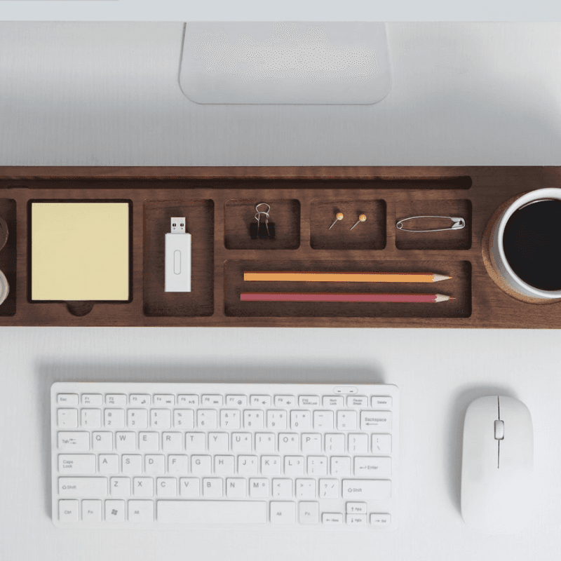 Coolora Walnut Desk Organizer